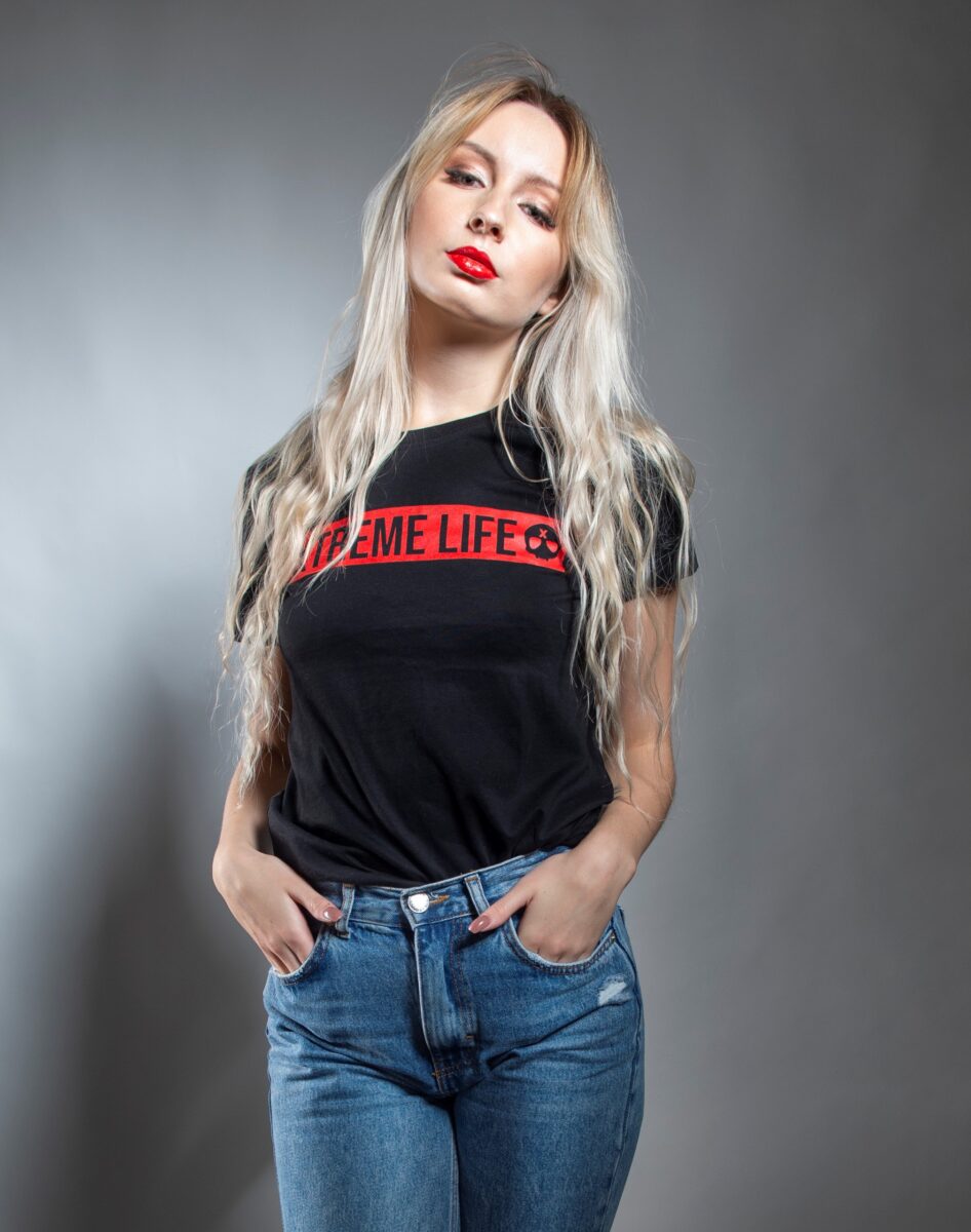 Damska koszulka Extreme Life „Linia” Black